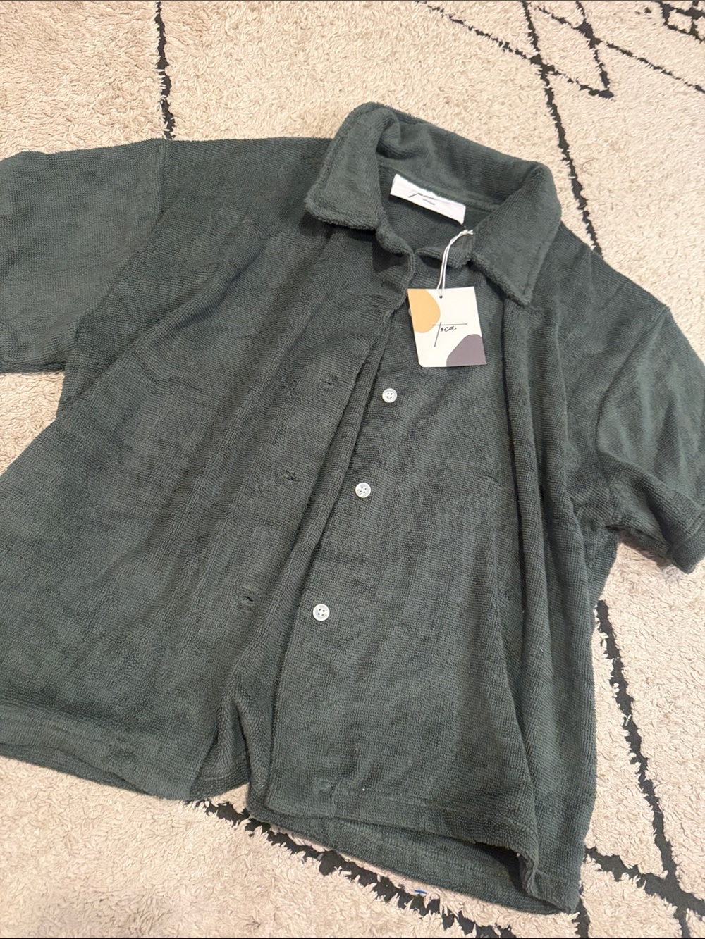 anthropologie toca terry cloth top new m